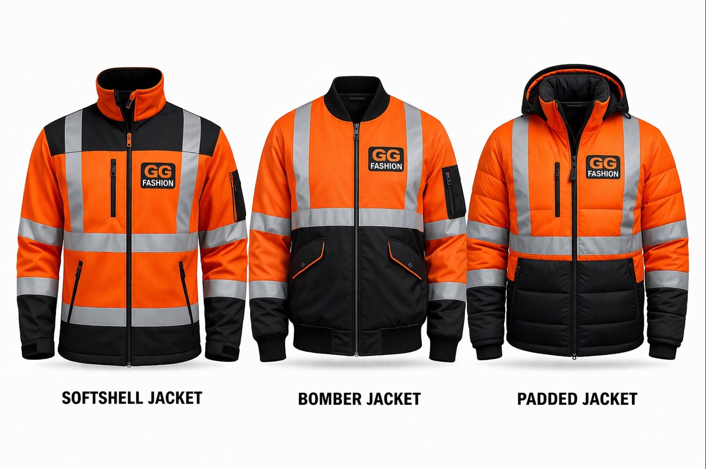 Custom Hi-Vis Softshell, Bomber, and Padded Jackets